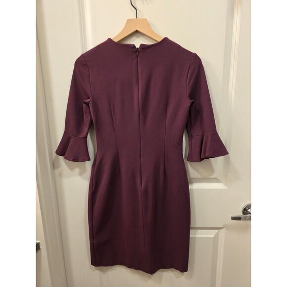 Banana Republic Purple Sheath Dress with Flutter Sleeves - Picture 3 of 8